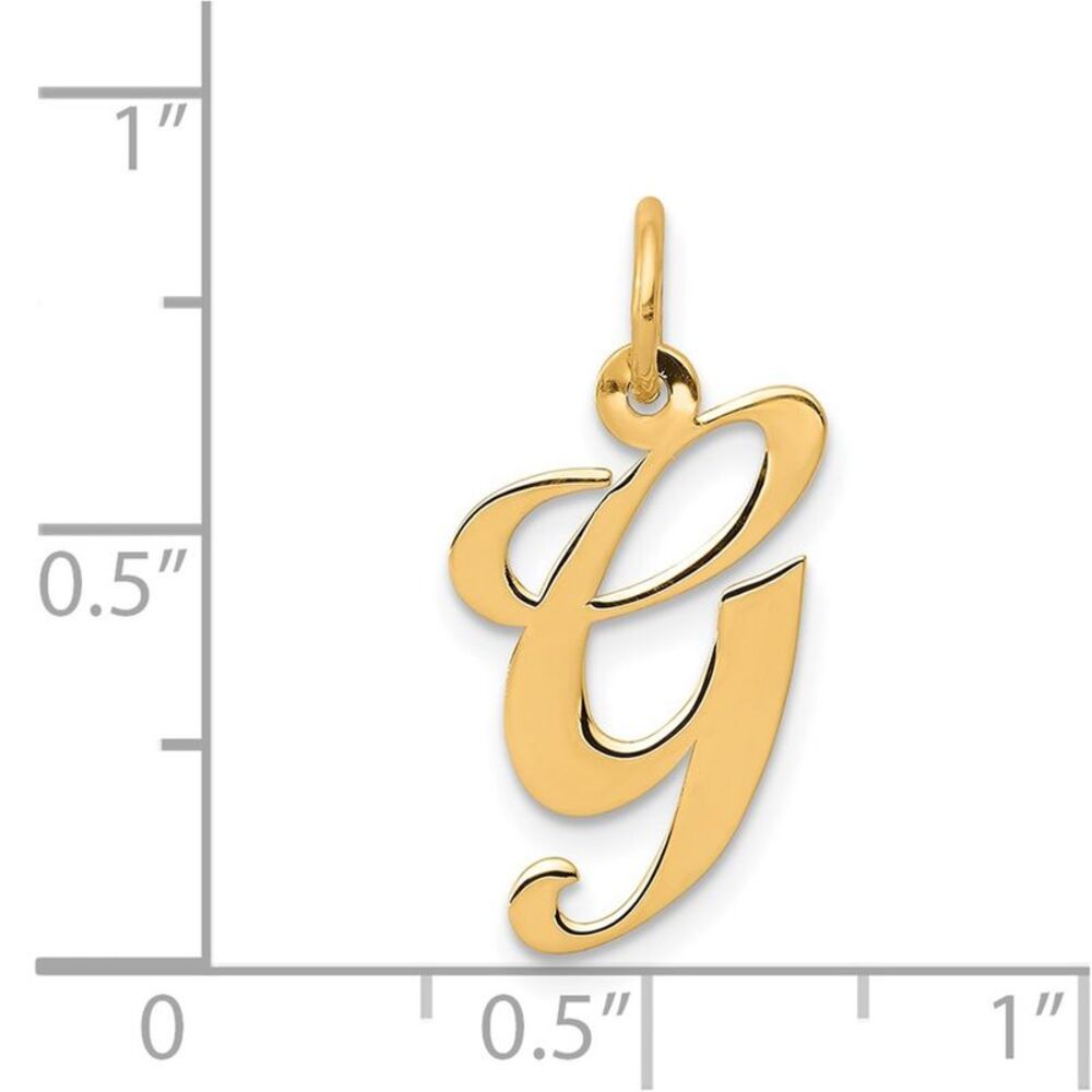Kazi Luxury 14k Yellow Gold Medium Fancy Script L… - image 3
